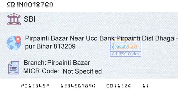 State Bank Of India Pirpainti BazarBranch 