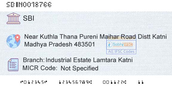 State Bank Of India Industrial Estate Lamtara KatniBranch 