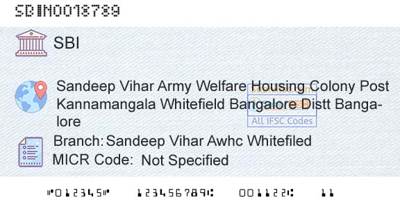 State Bank Of India Sandeep Vihar Awhc WhitefiledBranch 