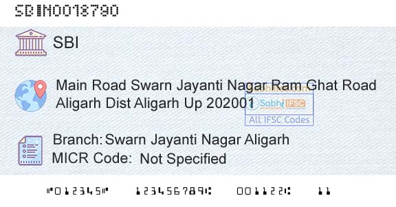 State Bank Of India Swarn Jayanti Nagar AligarhBranch 