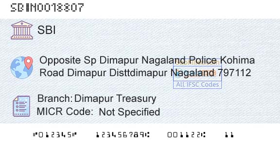 State Bank Of India Dimapur TreasuryBranch 
