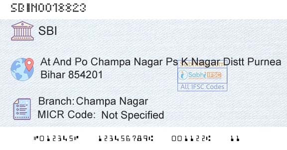 State Bank Of India Champa NagarBranch 