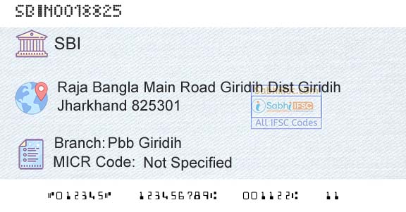 State Bank Of India Pbb GiridihBranch 