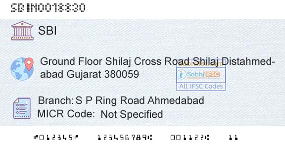 State Bank Of India S P Ring Road AhmedabadBranch 