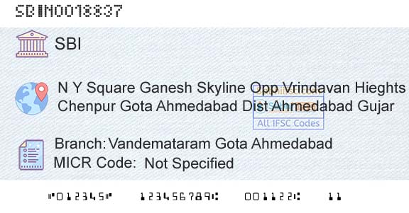 State Bank Of India Vandemataram Gota AhmedabadBranch 