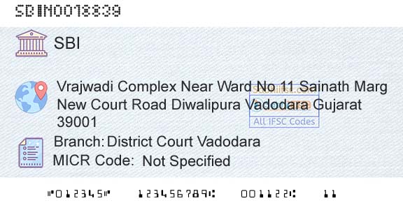 State Bank Of India District Court VadodaraBranch 