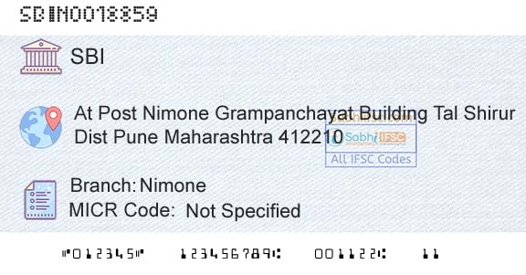 State Bank Of India NimoneBranch 