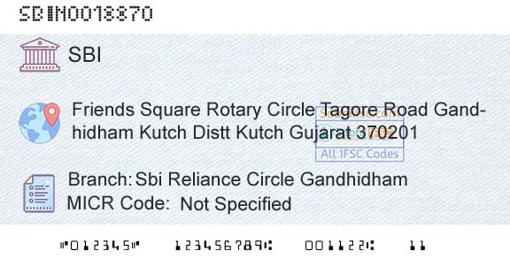 State Bank Of India Sbi Reliance Circle GandhidhamBranch 