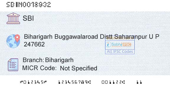 State Bank Of India BiharigarhBranch 