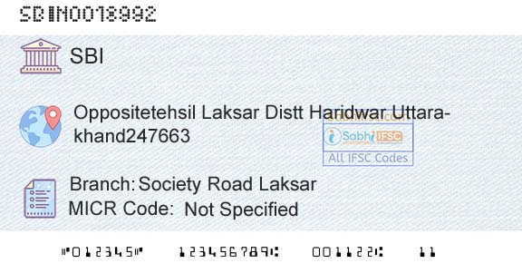 State Bank Of India Society Road LaksarBranch 