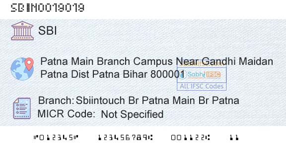 State Bank Of India Sbiintouch Br Patna Main Br PatnaBranch 