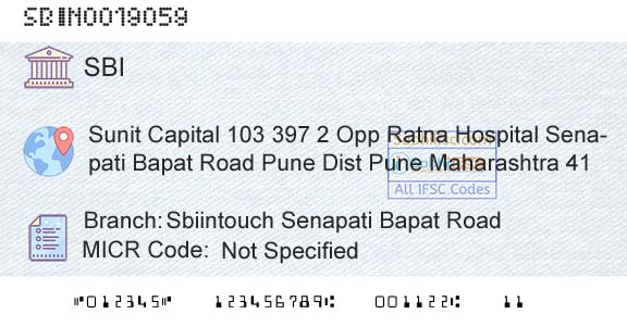 State Bank Of India Sbiintouch Senapati Bapat RoadBranch 