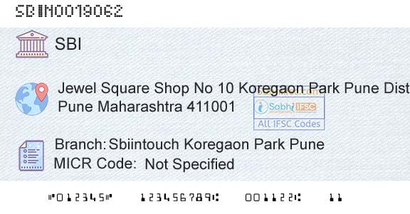 State Bank Of India Sbiintouch Koregaon Park PuneBranch 