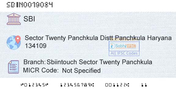 State Bank Of India Sbiintouch Sector Twenty PanchkulaBranch 