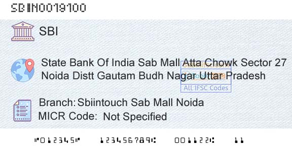 State Bank Of India Sbiintouch Sab Mall NoidaBranch 