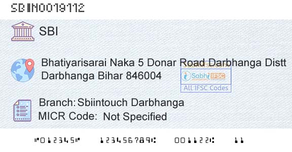 State Bank Of India Sbiintouch DarbhangaBranch 