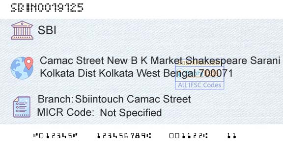 State Bank Of India Sbiintouch Camac StreetBranch 