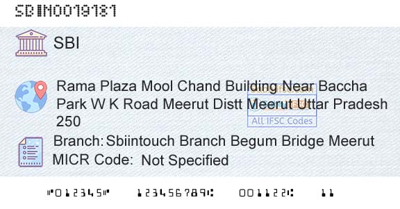 State Bank Of India Sbiintouch Branch Begum Bridge MeerutBranch 