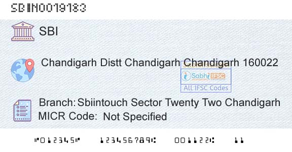 State Bank Of India Sbiintouch Sector Twenty Two ChandigarhBranch 
