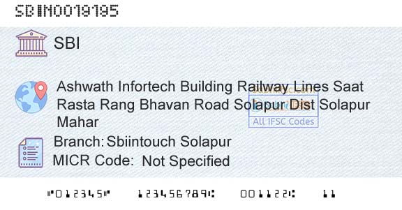 State Bank Of India Sbiintouch SolapurBranch 