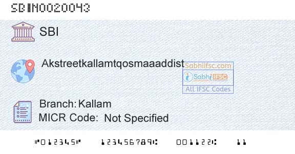 State Bank Of India KallamBranch 