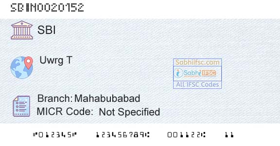 State Bank Of India MahabubabadBranch 