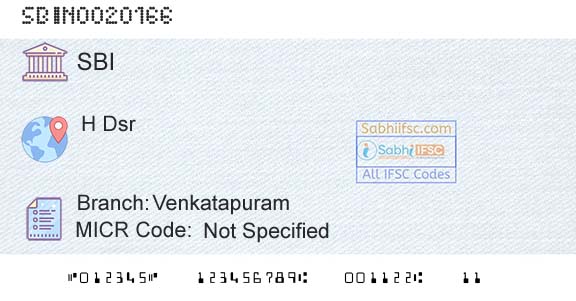 State Bank Of India VenkatapuramBranch 
