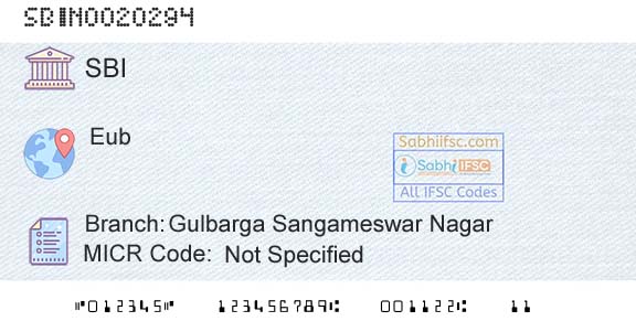 State Bank Of India Gulbarga Sangameswar NagarBranch 