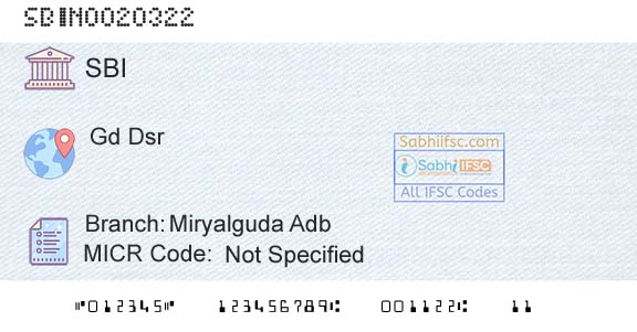 State Bank Of India Miryalguda AdbBranch 