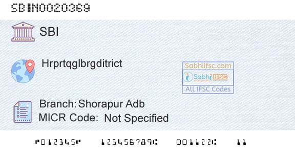 State Bank Of India Shorapur AdbBranch 