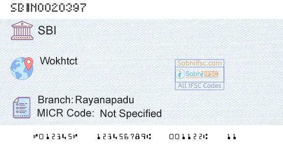 State Bank Of India RayanapaduBranch 