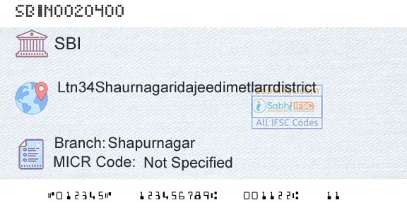 State Bank Of India ShapurnagarBranch 