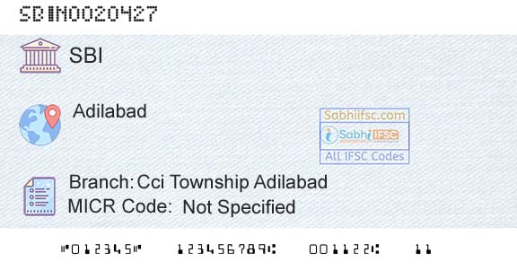 State Bank Of India Cci Township AdilabadBranch 