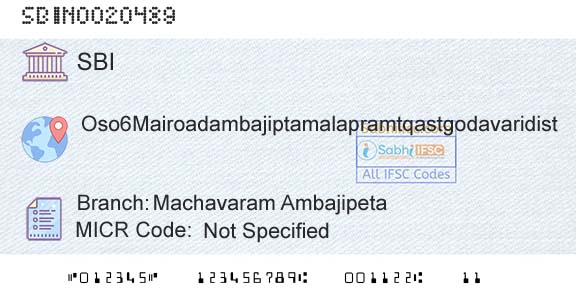 State Bank Of India Machavaram AmbajipetaBranch 