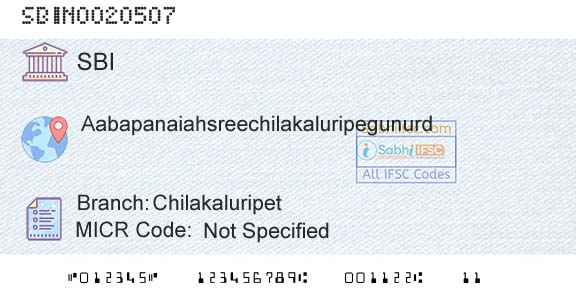 State Bank Of India ChilakaluripetBranch 