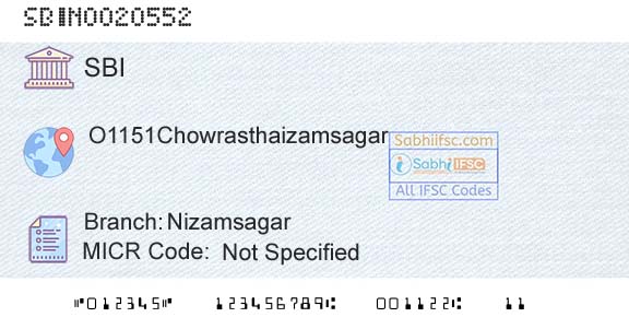 State Bank Of India NizamsagarBranch 