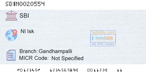 State Bank Of India GandhampalliBranch 
