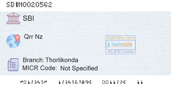 State Bank Of India ThorlikondaBranch 