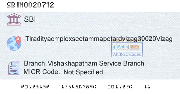State Bank Of India Vishakhapatnam Service BranchBranch 