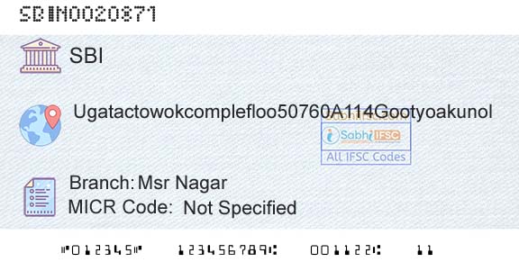 State Bank Of India Msr NagarBranch 