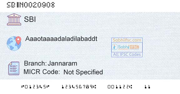 State Bank Of India JannaramBranch 