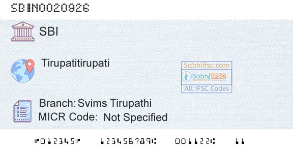 State Bank Of India Svims TirupathiBranch 
