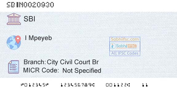 State Bank Of India City Civil Court BrBranch 