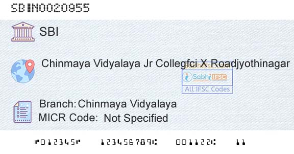 State Bank Of India Chinmaya VidyalayaBranch 