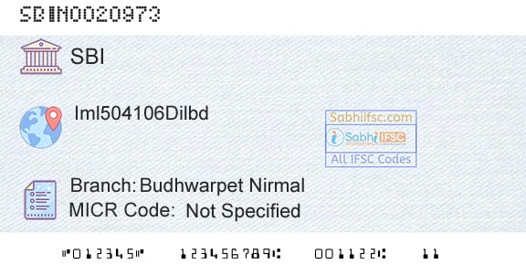 State Bank Of India Budhwarpet NirmalBranch 