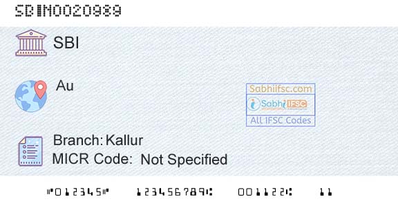 State Bank Of India KallurBranch 