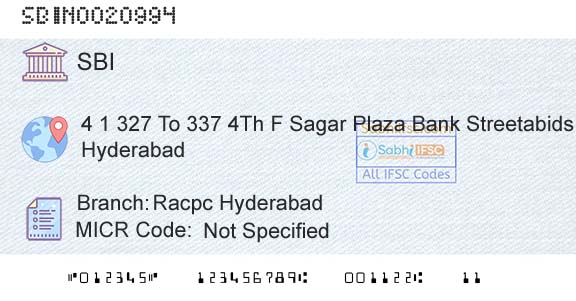 State Bank Of India Racpc HyderabadBranch 