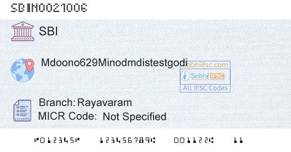 State Bank Of India RayavaramBranch 