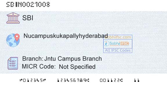 State Bank Of India Jntu Campus BranchBranch 