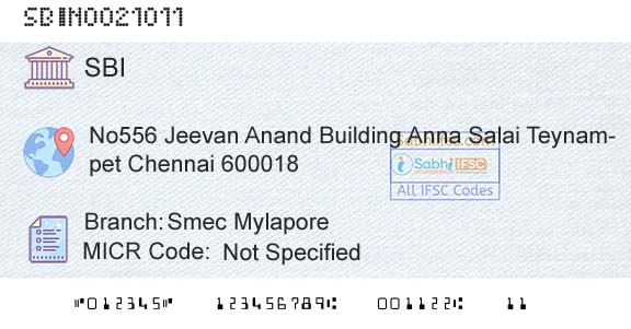 State Bank Of India Smec MylaporeBranch 